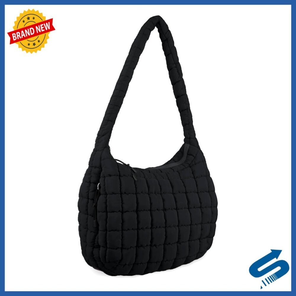 Quilted Puffer Tote Crossbody Shoulder Bag Lightweight Nylon Hobo Carryall